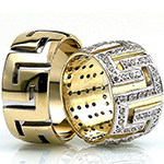 ست حلقه ازدواج جواهر با نگین الماس تراش برلیان طرح ورساچی مدل: srd1275