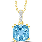 جدیدترین مدل آویز زنانه و دخترانه طلای زرد 18 عیار و جواهر نگین توپاز و الماس تراش برلیان