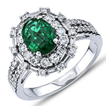 انگشتر جواهر زمرد جدید زنانه طلای سفید و الماس تراش برلیان طرح لاکچری مدل: rgf1706