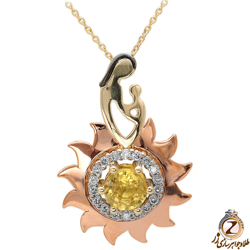 پلاک سیترین و برلیان مادر کودک و خورشید