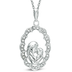 پلاک طلا مادر و کودک جواهر نگین الماس تراش برلیان طرح مدال: مدل pdb2318