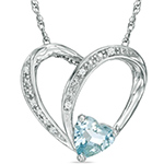 آویز قلب طلا سفید زنانه توپاز تراش قلب و الماس تراش برلیان مدل npdf13282