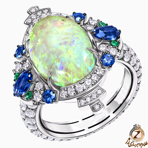 مدل انگشتر طلا جدید زنانه اوپال - سایت زر