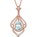 آویز جواهر زنانه طلا رزگلد 18 عیار زنانه نگین توپاز و برلیان جدید طرح مدرن مدل:npdf13290