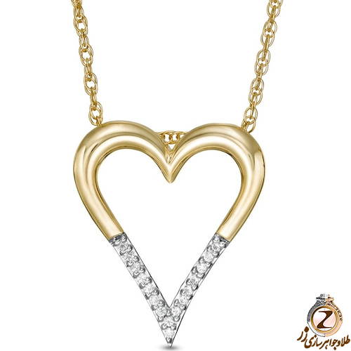 قیمت آویز طلا زرد 18 عیار زنانه طرح قلب - طلا و جواهر زر