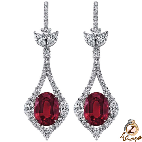 گوشواره طلا یاقوت سرخ دخترانه - زر