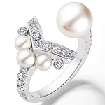 انگشتر طلا زنانه مروارید نگین الماس تراش برلیان:مدل rgf1817