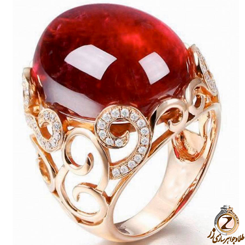 انگشتر طلا زنانه عقیق - زر