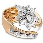 انگشتر الماس زنانه مارکیز و برلیان و اشک طلا زرد 18 عیار مخصوص لاکچری پسندان مدل: wrdf21681