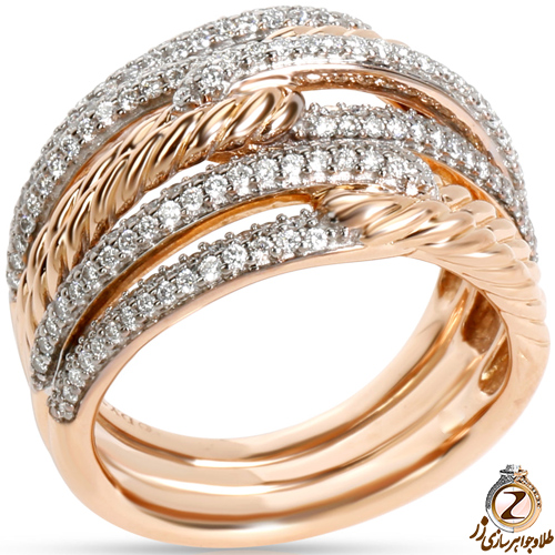 عکس انگشتر پورتوفینو طلا زنانه الماس تراش برلیان - زر