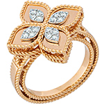 انگشتر الماس زنانه گل شبدر چهار برگ طلا زرد و برلیان طرح شیک و مجلسی مدل: wrdf21693