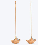 گوشواره بخیه ای طلا جدید و مینمال جواهر نگین الماس تراش برلیان طرح برگ مدل edf1508