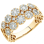 حلقه نامزدی انگشتر فلاور 10 تایی طلا و جواهر بسیار خاص و شیک نگین الماس تراش برلیان مدل: eng2288