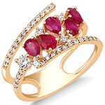 انگشتر طلا زنانه جدید و خاص جواهر یاقوت قرمز تراش اشک و الماس تراش برلیان مدل: rgf1894