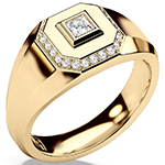 انگشتر طلا مردانه خاص جدید جواهر الماس تراش برلیان و پرنس طرح شیک و لاکچری مدل: rgm17205