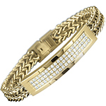 دستبند مردانه طلا زرد 18 عیار کارتیه جواهر نگین الماس تراش برلیان طرح لاکچری و خاص مدل bdm1089 