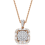 آویز باگت و برلیان الماس زنانه و طلا رزگلد 18 عیار جدید طرح مدرن سوپر لوکس مدل: pdb2362