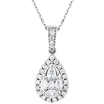 آویز الماس تراش مارکیز، اشک و برلیان طرح اشک جواهر و طلای سفید 18 عیار دخترانه و زنانه مدل: pdb2368