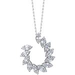 آویز الماس تراش باگت، پرنس و برلیان طرح خوشه گندم جواهر و طلای سفید 18 عیار زنانه و دخترانه مدل: pdb2370