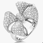 انگشتر پروانه بزرگ الماس و طلا سفید 18 عیار نگین جواهر الماس تراش برلیان طرح لاکچری خاص مدل: wrdf21722