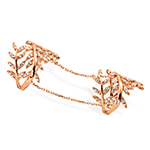 بندانگشتی و انگشتر زنجیری طلا رزگلد زنانه 18 عیار جواهر الماس تراش برلیان طرح جدید مدل: wrdf21724