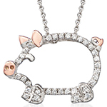 آویز خوک طلا نگین برلیان مناسب پلاک طلا هدیه کودک مدلpgb2234