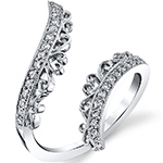 انگشتر چپ و راستی طلا و جواهر نگین الماس تراش برلیان طرح قلب مدل: wrdf21678