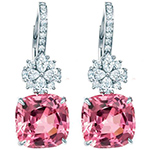 گوشواره طلا جدید طرح گل جواهر نگین تورمالین و الماس تراش اشک و برلیان مدل: edf1664