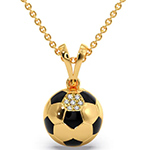 پلاک طلای کودک پسرانه طرح توپ طلا و جواهر میناکاری شده و نگین برلیان مدل: pgb2243