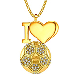 پلاک و آویز گردنبند طلا کودک پسرانه طرح فوتبال جواهر الماس تراش برلیان طرح من عاشق فوتبالم مدل: pgb2245 