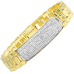 دستبند رولکس مردانه طلا زرد 18 عیار و جواهر الماس تراش برلیان طرح لاکچری و خاص مدل: bdm1091