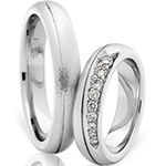 حلقه ست عروسی طلای سفید 18 عیار جواهر با نگین الماس تراش برلیان مدل: srd1122