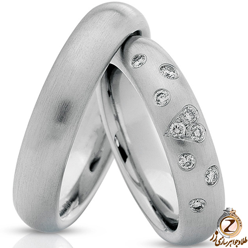 حلقه ست عروسی طلا با نگین الماس تراش برلیان مدل: srd1142