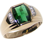 انگشتر کلاسیک مردانه طلا زرد جواهر با نگین زمرد و الماس تراش برلیان: مدل rgm1373