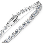 دستبند تنیسی جواهر سه چنگ با نگین الماس تراش برلیان با طلای سفید 18 عیار مدل: bgd2084