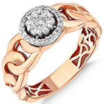 حلقه نامزدی طلا طرح فلاور جواهر بسیار خاص و شیک نگین الماس تراش برلیان پایه کارتیر مدل: eng2289