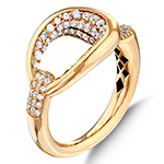 انگشتر الماس تراش برلیان زنانه جدید طرح کمربندی جواهر و طلای زرد 18 عیار مدل: wrdf21728