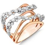 انگشتر الماس زنانه جواهر با طلای رزگلد و نگین الماس تراش برلیان طرح مینیمال مدل: wrdf21729