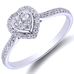 حلقه نامزدی طلا و جواهر زنانه با نگین الماس تراش برلیان با طرح قلب مینمال مدل: eng2291