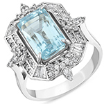 انگشتر طلا زنانه جدید بزرگ مجلسی جواهر توپاز و الماس تراش برلیان طرح سلطنتی مدل: rgf18997