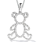 آویز کودکانه جواهر با نگین الماس تراش برلیان طرح خرس مدل: pgb2008