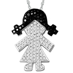 آویز کودکانه جواهر با نگین الماس تراش برلیان طرح دختر کوچک مدل: pgb2012