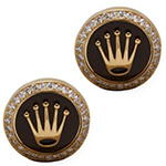 دکمه سردست جواهر با نگین الماس تراش برلیان و انیکس طرح رولکس مدل: cdm1201