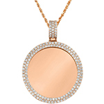 آویز طلای رزگلد با نگین الماس تراش برلیان طرح قاب خاطرات: مدل npdm1069