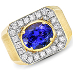 انگشتر طلا مردانه زرد 18 عیار جدید و خاص جواهر یاقوت کبود و الماس تراش برلیان مدل: rgm17193