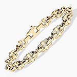 دستبند طلا مردانه زنجیری مینیمال و جذاب طرح چند ضلعی طلا زرد 18 عیار و نگین الماس تراش برلیان مدل: bdm1084