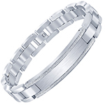 دستبند طلا مردانه رولکس جواهر نگین الماس تراش برلیان و طلا سفید با امکان حکاکی اسم و تاریخ مدل: bdm1086