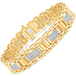 دستبند طلا مردانه رولکس 18 عیار و جواهر الماس تراش برلیان سفید برای خاص پسندان مدل: bdm1087