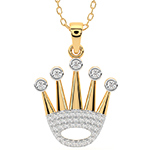 پلاک گردنبند طلا مردانه جواهر جدید و لوکس طرح تاج رولکس نگین الماس تراش برلیان مدل: npdm1092 