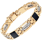 دستبند رولکس طلا رزگلد مردانه جواهر اونیکس و الماس تراش برلیان مدل: bdm1053